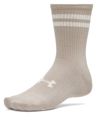 Under Armour Essential Crew unisex ponožky (6 pack), timberwolf taupe/bílá/stone
