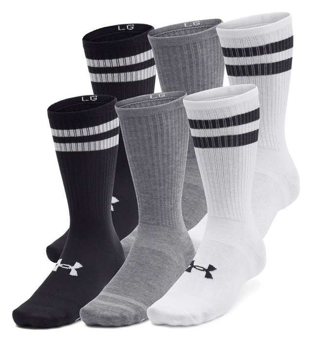Under Armour Essential Crew unisex ponožky (6 pack), bílé/černé/šedé