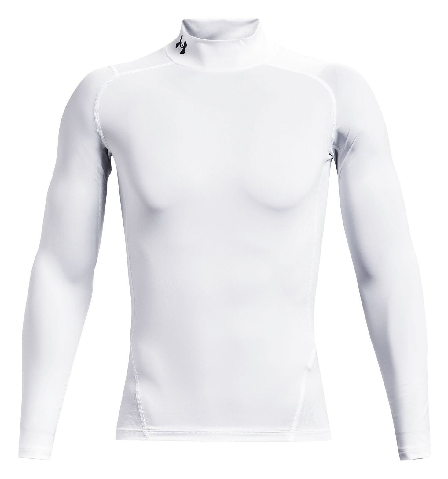 Under Armour HeatGear Comp Mock pánské kompresní tričko s dlouhým rukávem, bílé