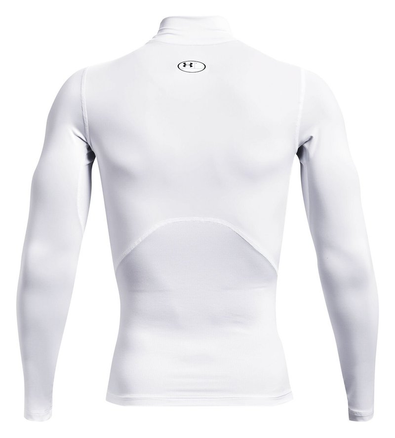 Under Armour HeatGear Comp Mock pánské kompresní tričko s dlouhým rukávem, bílé