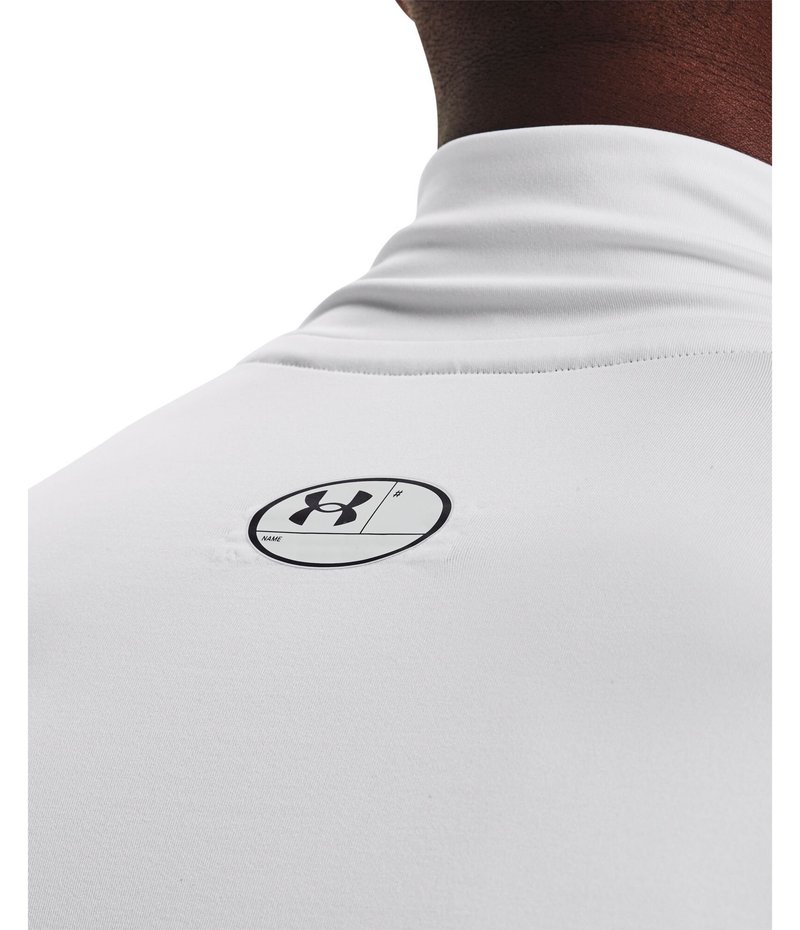 Under Armour HeatGear Comp Mock pánské kompresní tričko s dlouhým rukávem, bílé