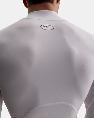Under Armour HeatGear Comp Mock pánské kompresní tričko s dlouhým rukávem, bílé