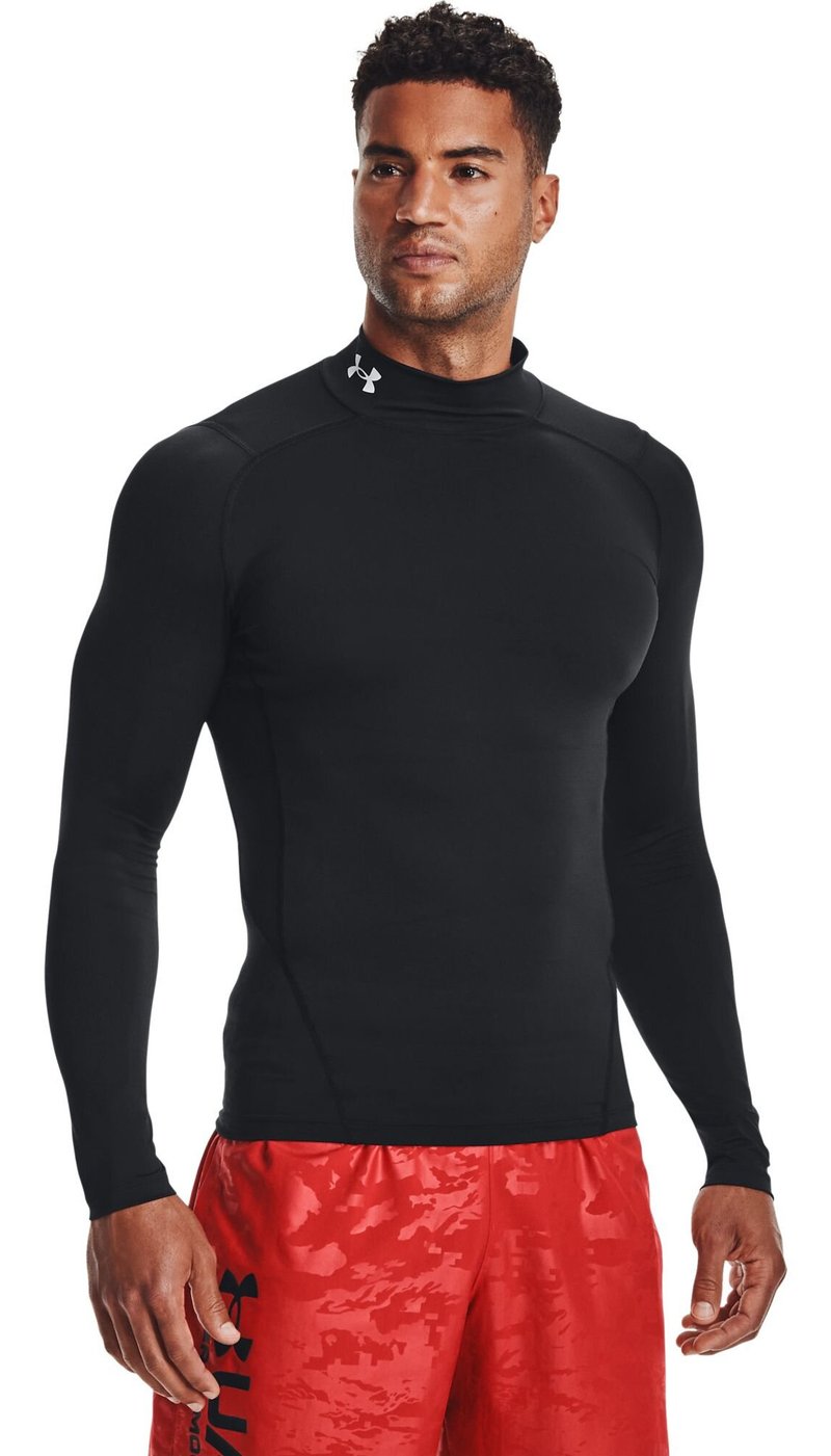 Under Armour HeatGear Comp Mock pánské kompresní tričko s dlouhým rukávem, černé