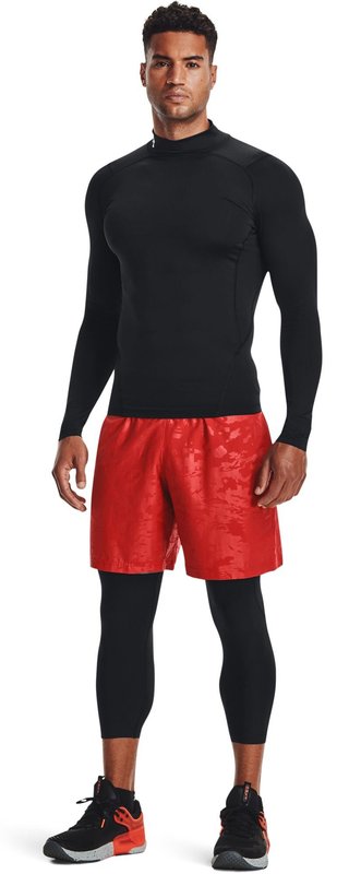Under Armour HeatGear Comp Mock pánské kompresní tričko s dlouhým rukávem, černé