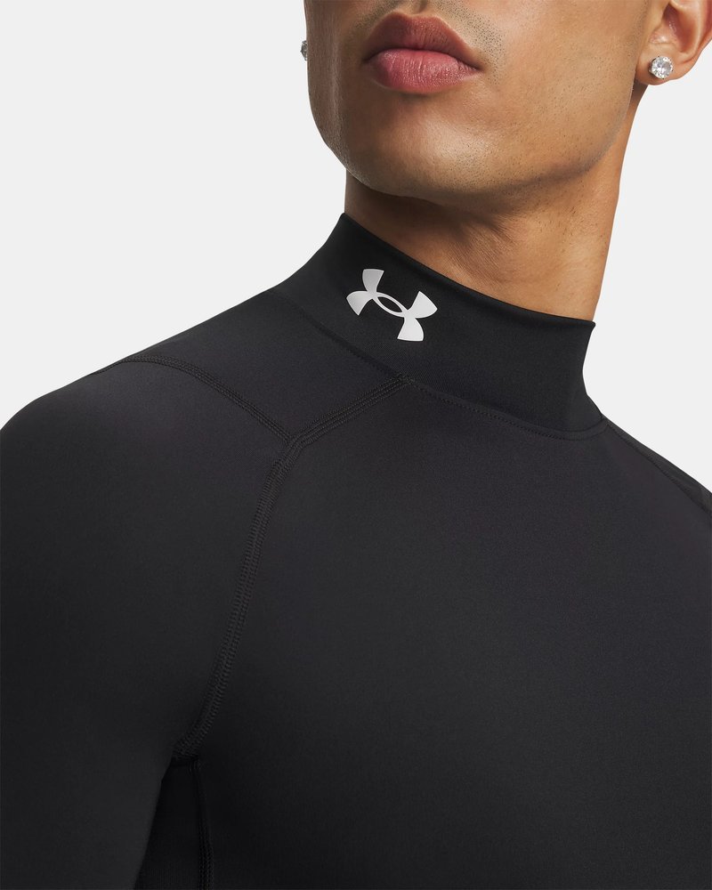 Under Armour HeatGear Comp Mock pánské kompresní tričko s dlouhým rukávem, černé