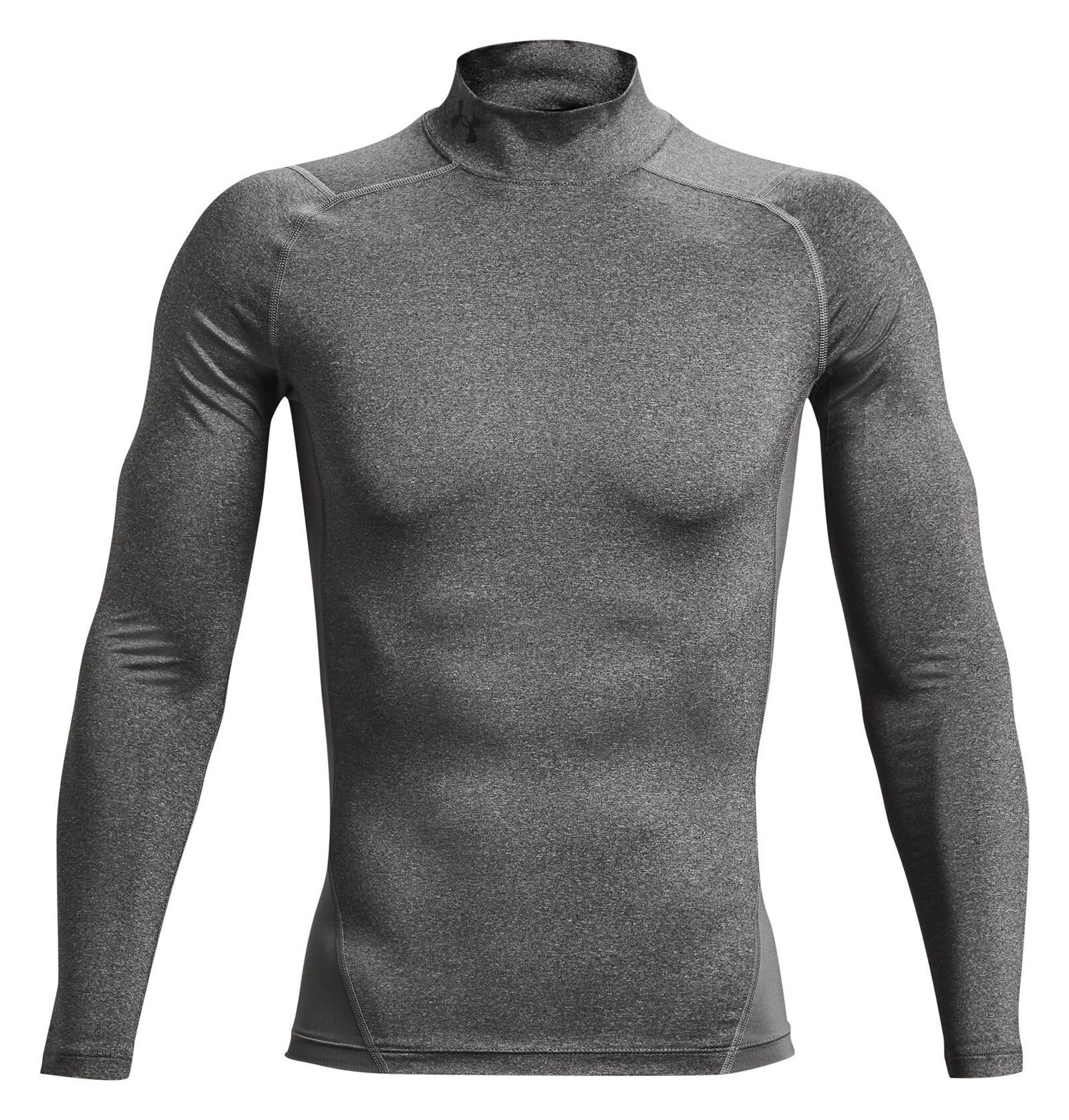 Under Armour HeatGear Comp Mock pánské kompresní tričko s dlouhým rukávem, carbon heather