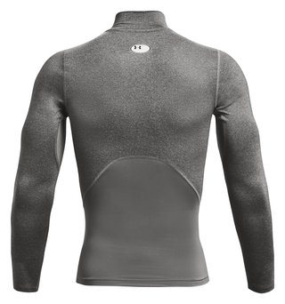 Under Armour HeatGear Comp Mock pánské kompresní tričko s dlouhým rukávem, carbon heather