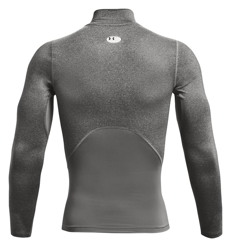 Under Armour HeatGear Comp Mock pánské kompresní tričko s dlouhým rukávem, carbon heather
