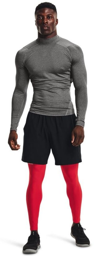 Under Armour HeatGear Comp Mock pánské kompresní tričko s dlouhým rukávem, carbon heather