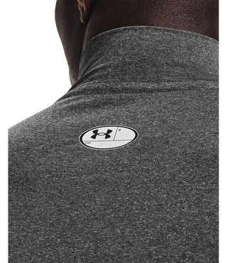 Under Armour HeatGear Comp Mock pánské kompresní tričko s dlouhým rukávem, carbon heather
