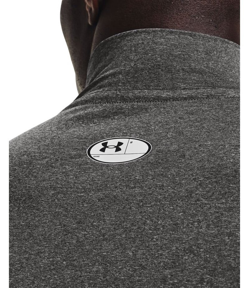 Under Armour HeatGear Comp Mock pánské kompresní tričko s dlouhým rukávem, carbon heather