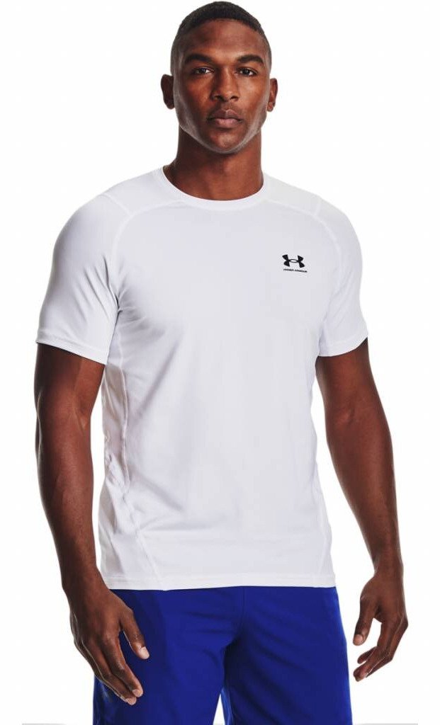 Under Armour HG Fitted SS pánské tričko, bílé