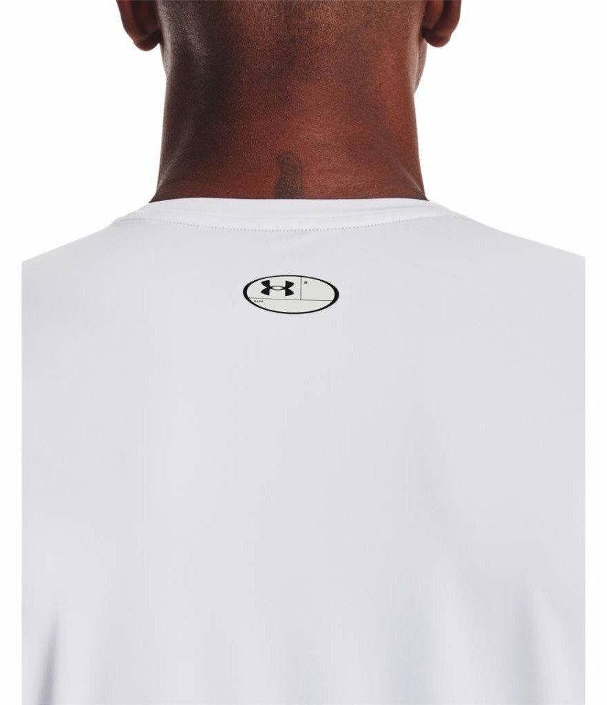 Under Armour HG Fitted SS pánské tričko, bílé