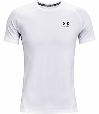 Under Armour HG Fitted SS pánské tričko, bílé