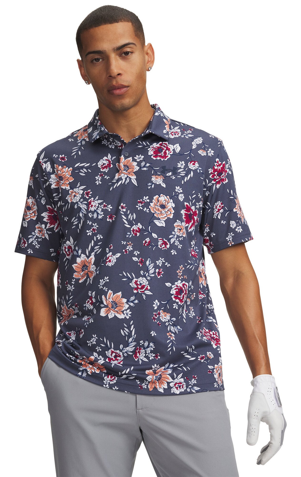Under Armour Matchplay Printed pánské polo, downpour gray