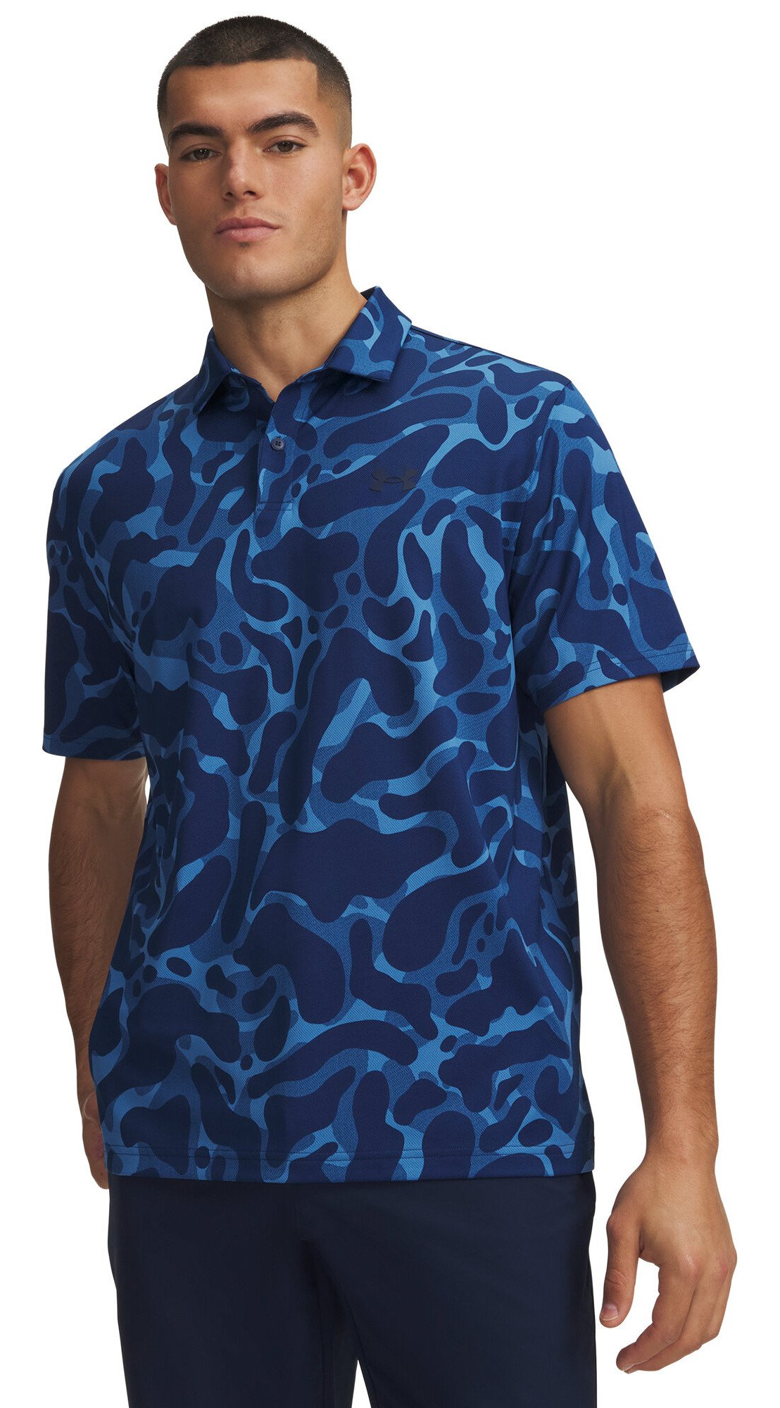 Under Armour Matchplay Printed pánské polo, aegean blue