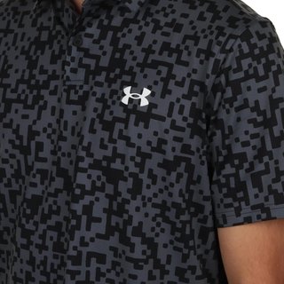Under Armour T2G Printed pánské polo, black/castlerock