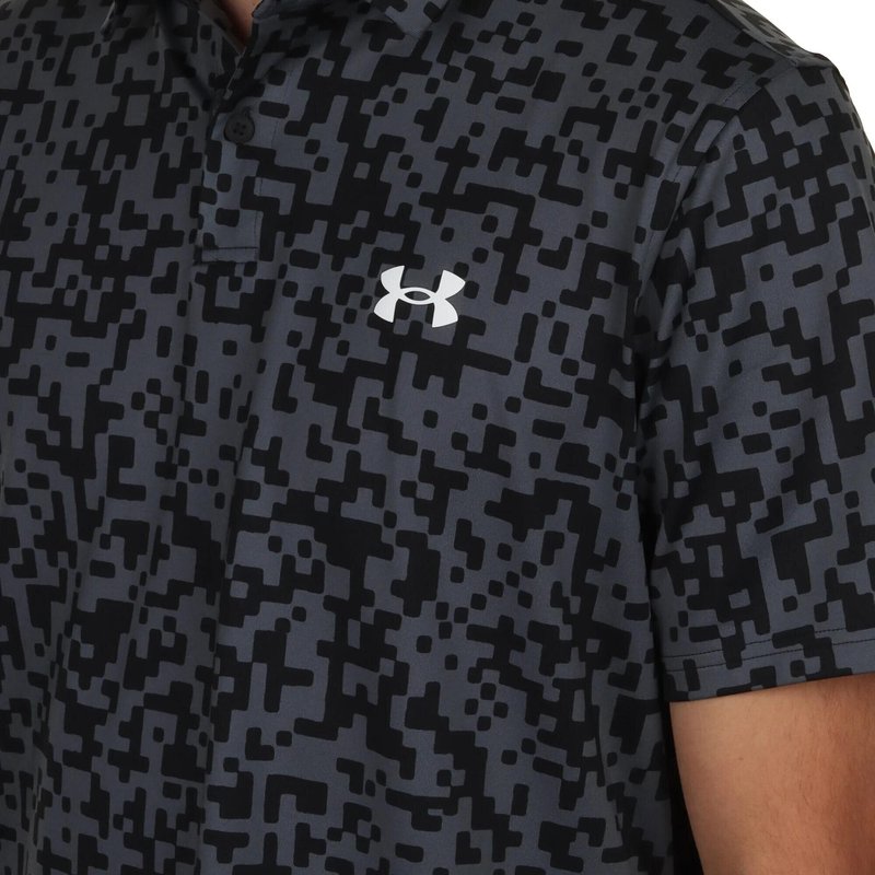 Under Armour T2G Printed pánské polo, black/castlerock