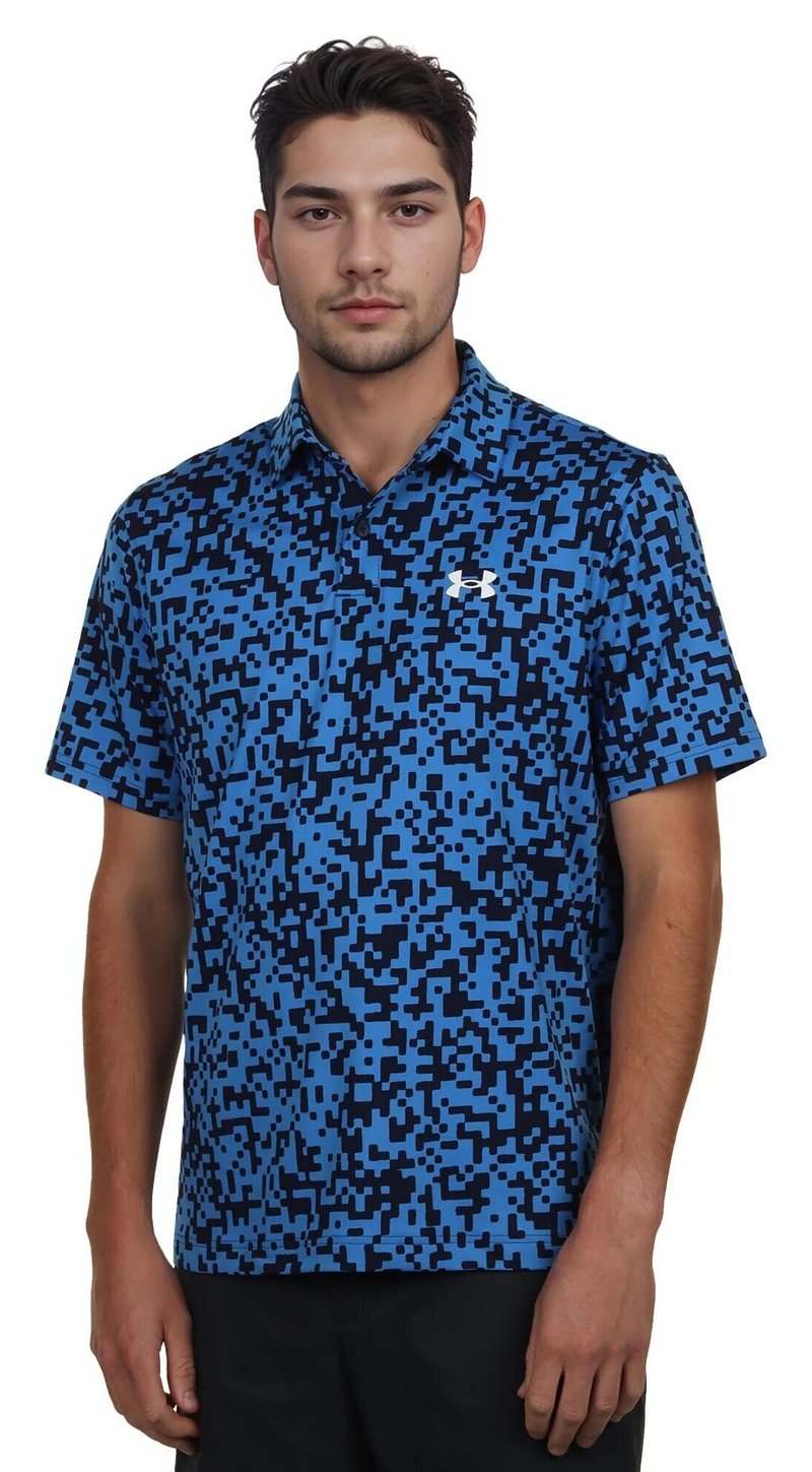 Under Armour T2G Printed pánské polo, blue atlantis