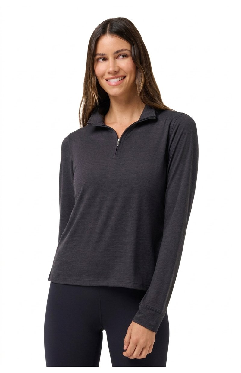 Travis Mathew Skyloft Light Zip longsleeve dámské polo, heather black