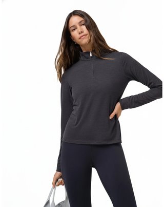 Travis Mathew Skyloft Light Zip longsleeve dámské polo, heather black