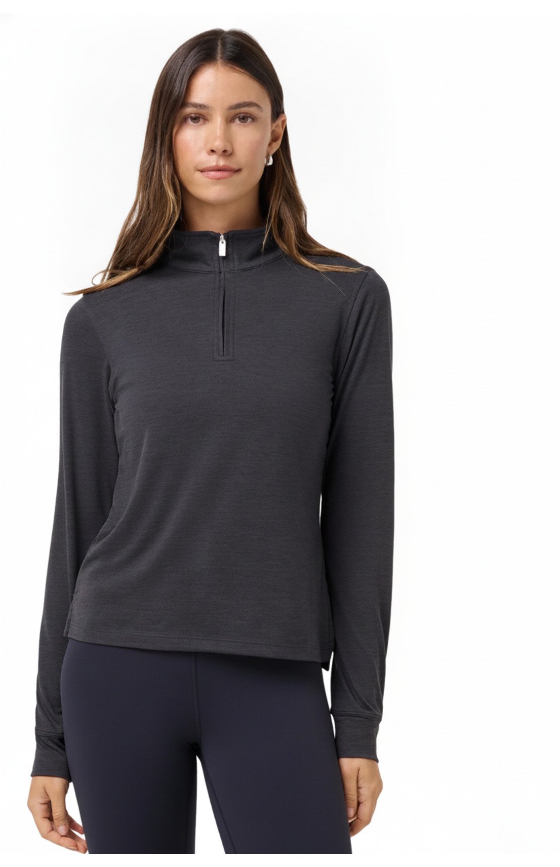 Travis Mathew Skyloft Light Zip longsleeve dámské polo, heather black