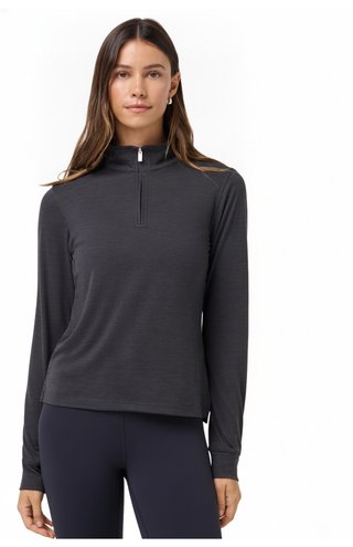 Travis Mathew Skyloft Light Zip longsleeve dámské polo, heather black