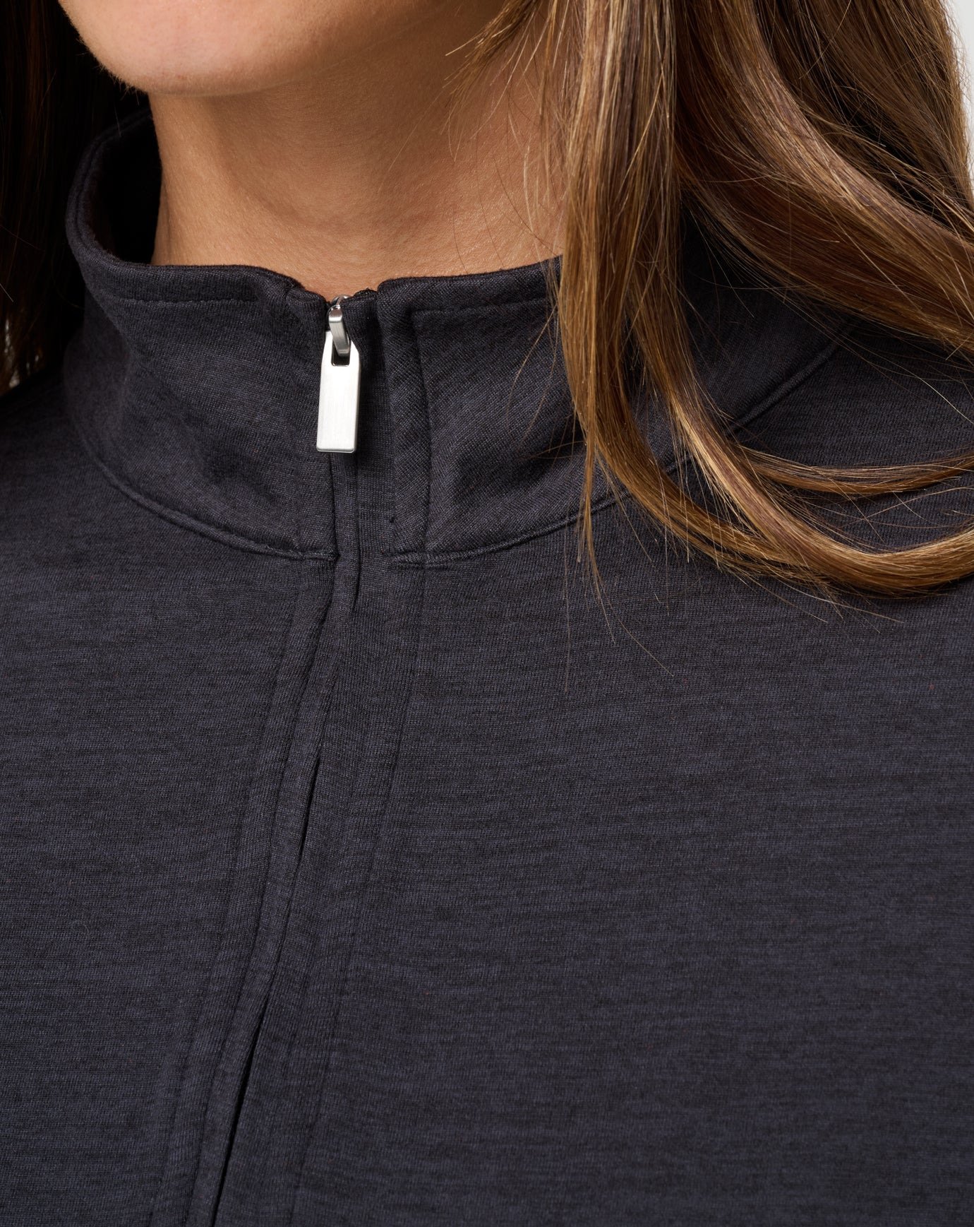 Travis Mathew Skyloft Light Zip longsleeve dámské polo, heather black