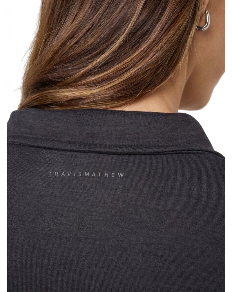 Travis Mathew Skyloft Light Zip longsleeve dámské polo, heather black