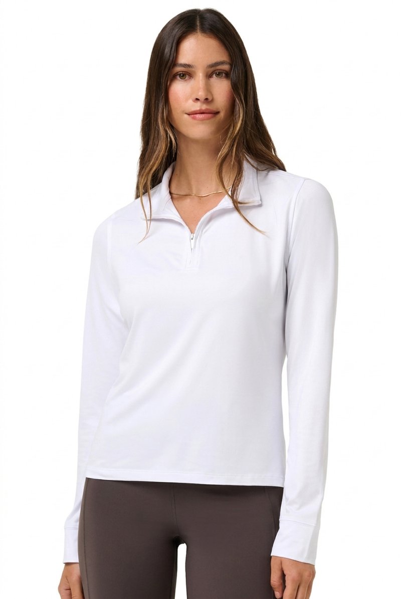 Travis Mathew Skyloft Light Zip longsleeve dámské polo, bílé