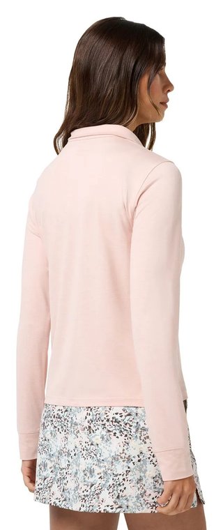 Travis Mathew Skyloft Light Zip longsleeve dámské polo, heather blush pink