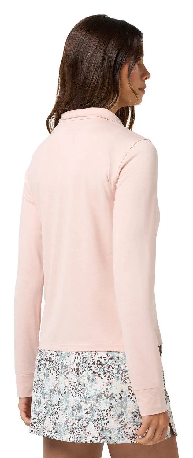 Travis Mathew Skyloft Light Zip longsleeve dámské polo, heather blush pink