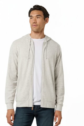 Travis Mathew Cloud Sweater Full Zip pánská mikina na zip, heather grey