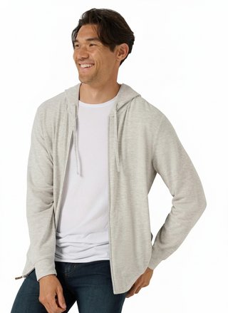 Travis Mathew Cloud Sweater Full Zip pánská mikina na zip, heather grey