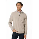 Travis Mathew Cloud pánský svetr 1/4 zip, heather roasted cashew