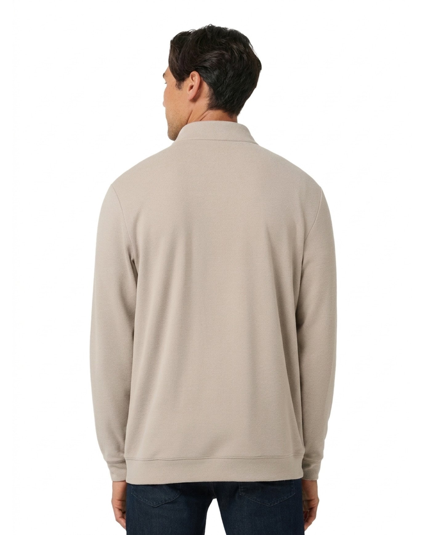 Travis Mathew Cloud pánský svetr 1/4 zip, heather roasted cashew
