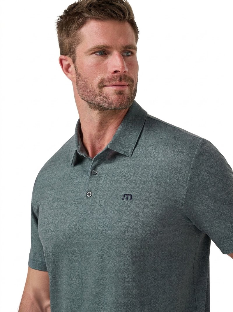 Travis Mathew Featherweight Trophy Ready pánské polo, balsam green