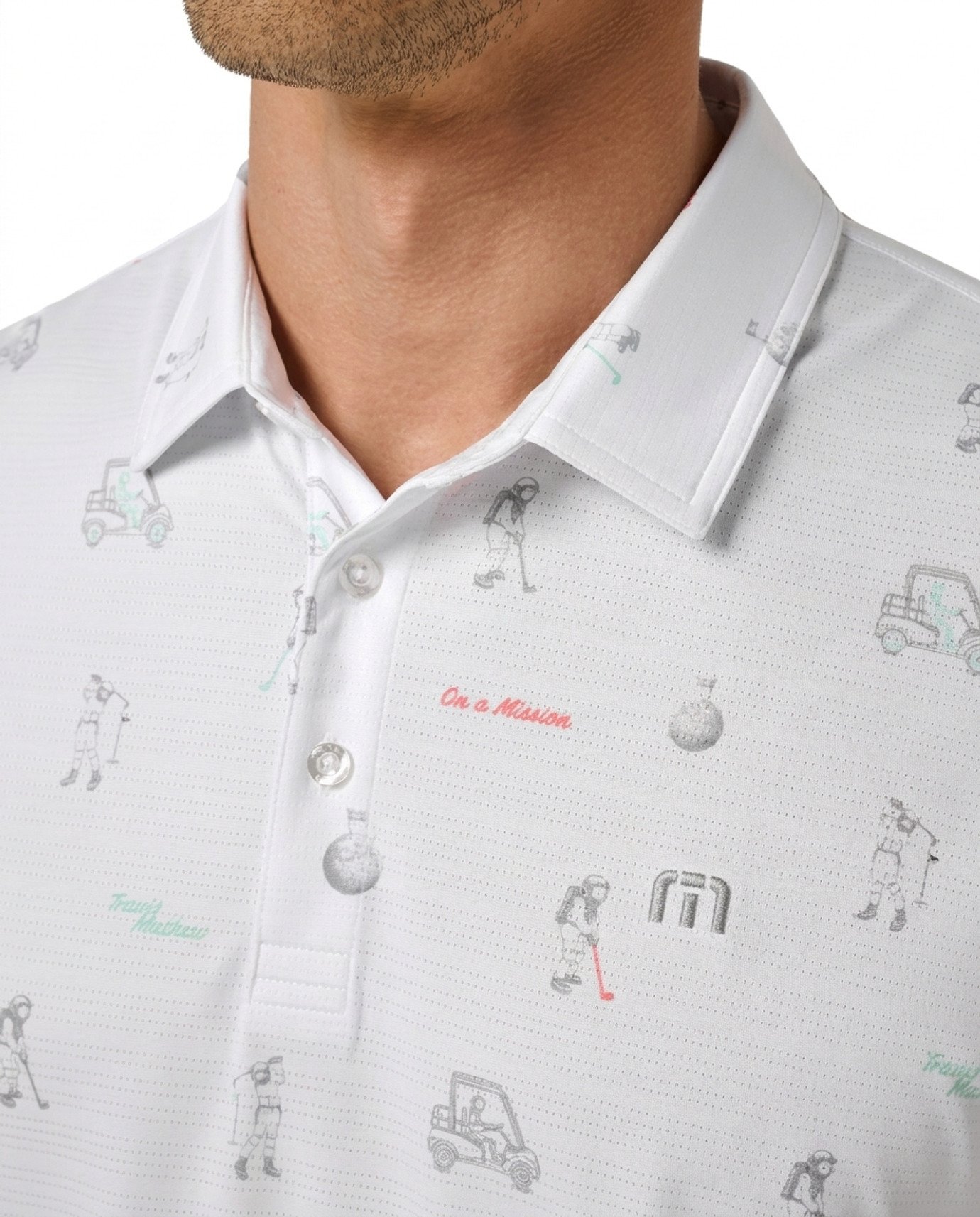 Travis Mathew On A Mission pánské polo, bílé