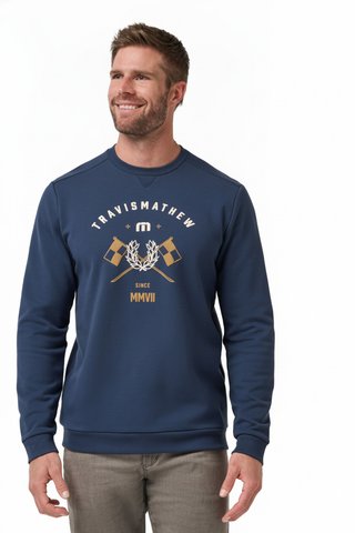 Travis Mathew TM Varsity Club Crew pánská mikina, total eclipse