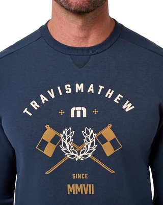 Travis Mathew TM Varsity Club Crew pánská mikina, total eclipse