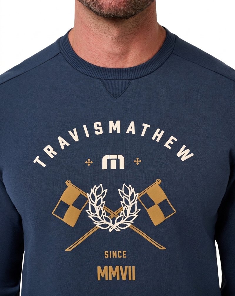 Travis Mathew TM Varsity Club Crew pánská mikina, total eclipse