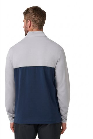 Travis Mathew Fibercloud Color Block Quarter Zip, světle šedý