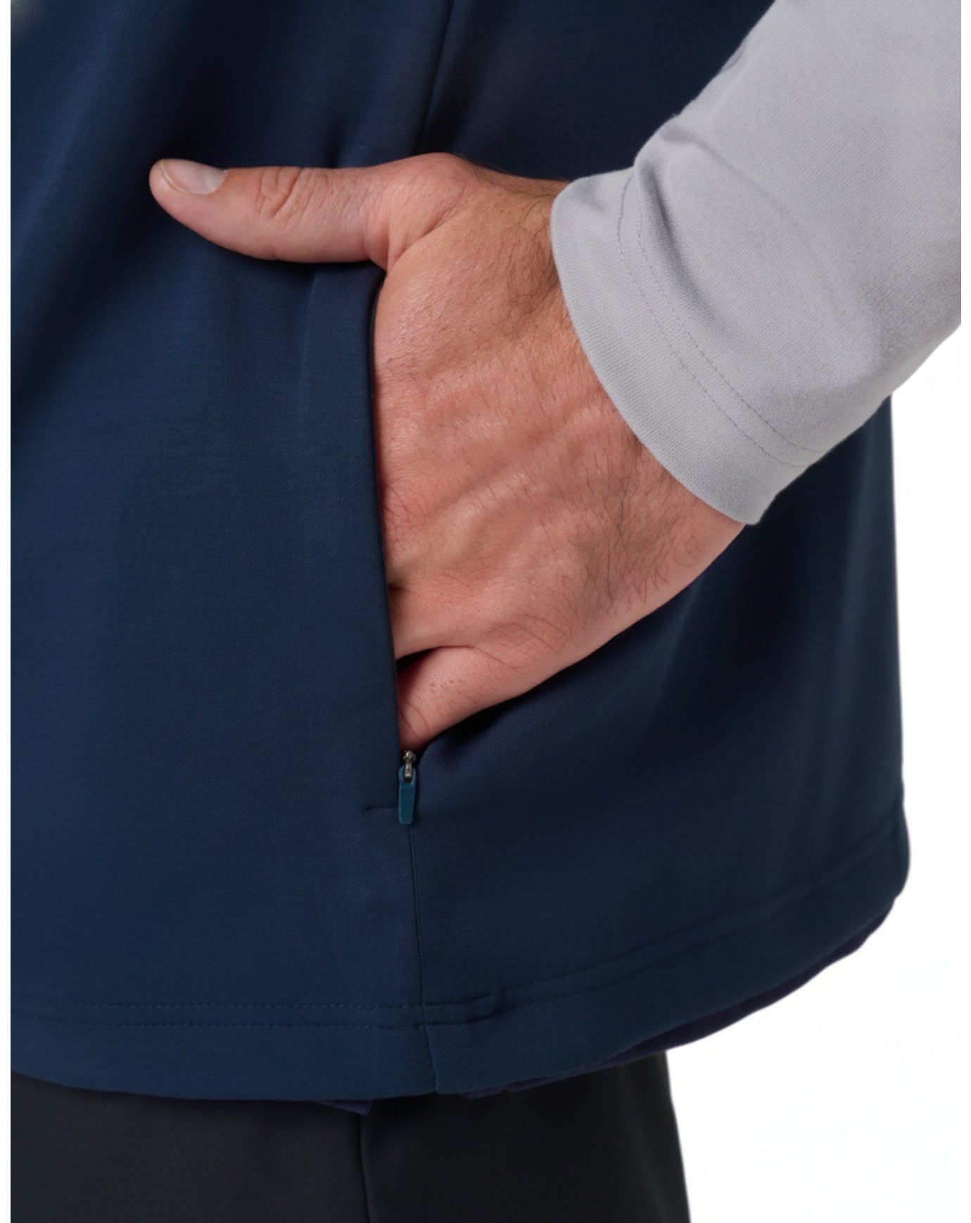 Travis Mathew Fibercloud Color Block Quarter Zip, světle šedý