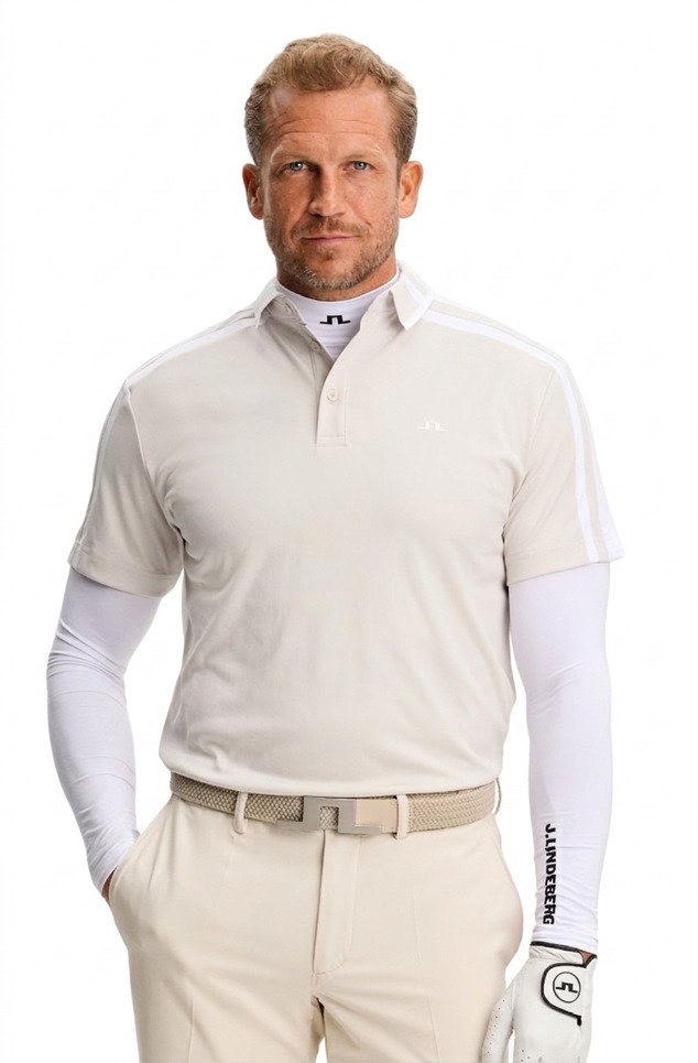 J.Lindeberg Bozak pánské polo, moonbeam