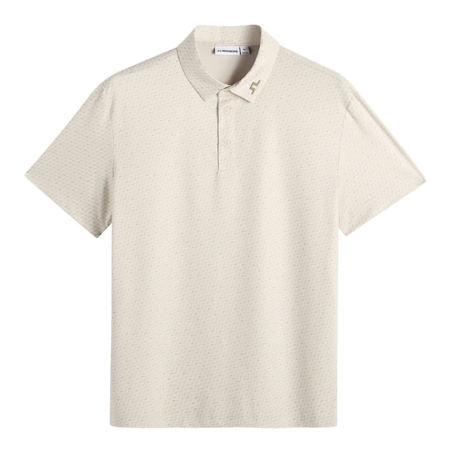 J.Lindeberg Tod Print pánské polo, bias bridge micro moon brindle