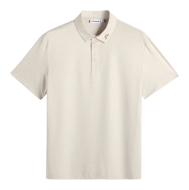 J.Lindeberg Tod Print pánské polo, bias bridge micro moon brindle