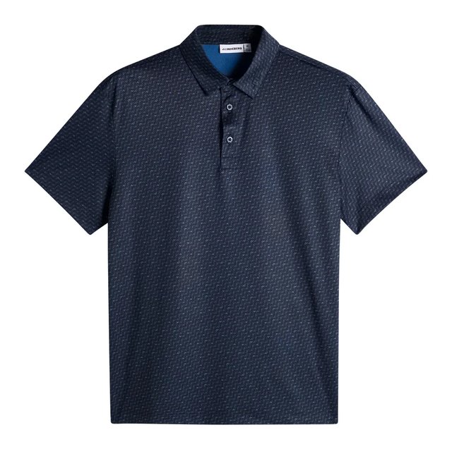 J.Lindeberg Tod Print pánské polo, bias bridge micro navy set
