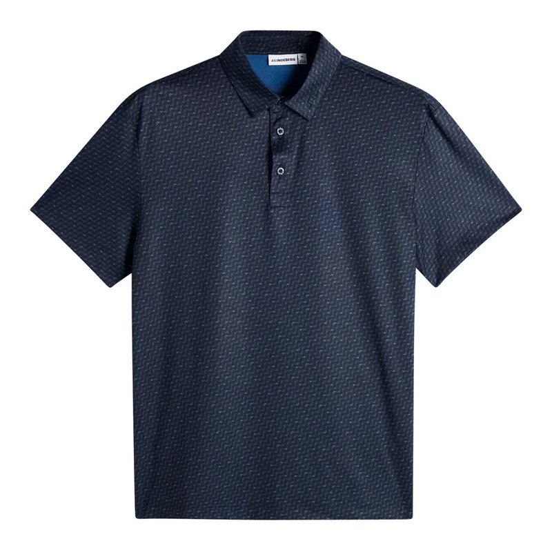 J.Lindeberg Tod Print pánské polo, bias bridge micro navy set