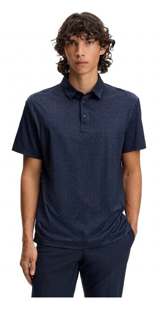 J.Lindeberg Tod Print pánské polo, bias bridge micro navy set