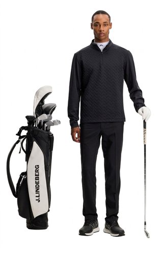 J.Lindeberg Lassy Quarter Zip Mid pánská vrstva, černá